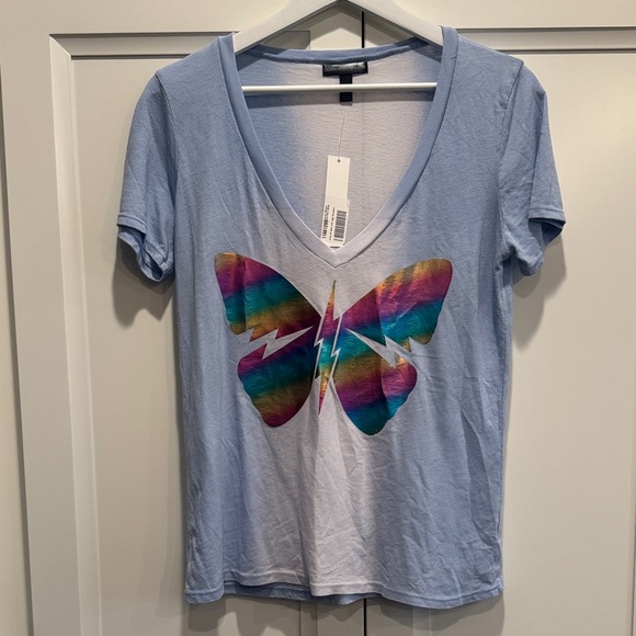 Lauren Moshi Aqua Butterfly Tee - Picture 2 of 5